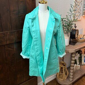 Coach Teal Trench Coat